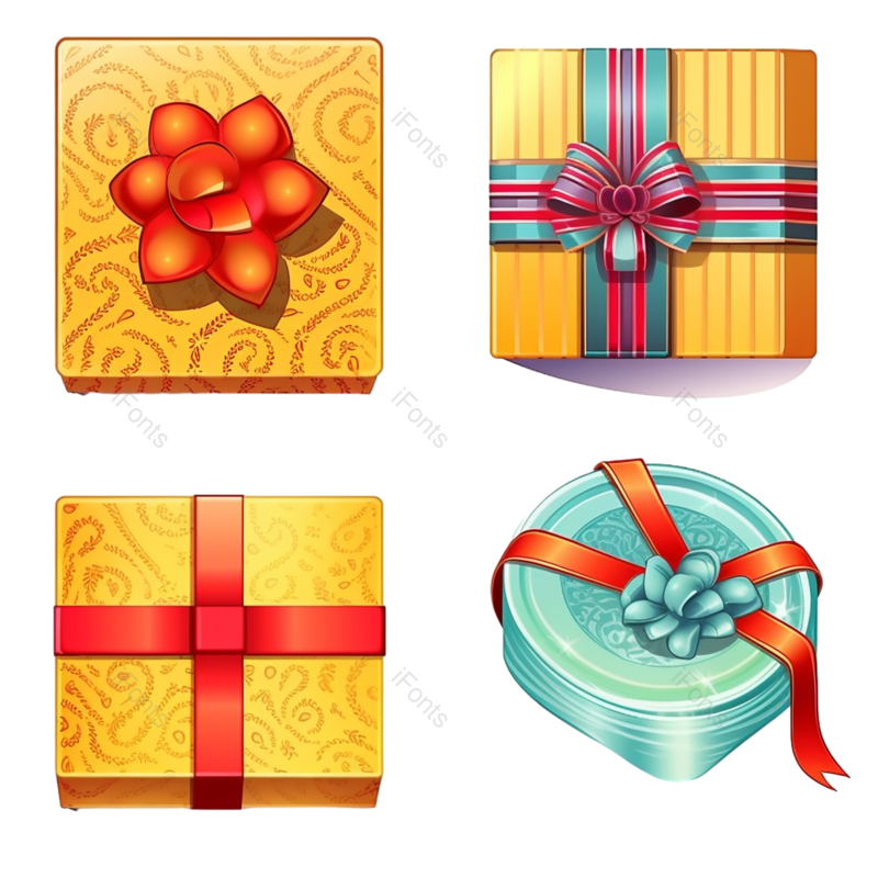 装饰图片,丝带元素,白色背景PNG,包装纸免抠素材